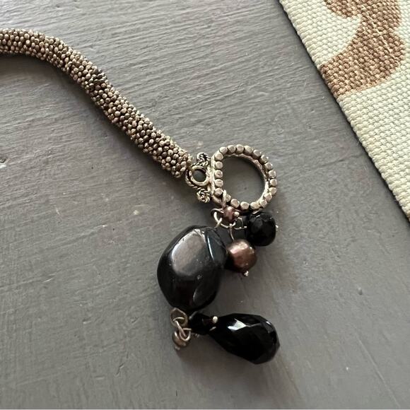 Silver Tone Beaded Toggle Bracelet - Picture 3 of 5